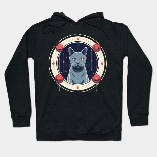 Russian Blue Cat Xmas Ornament, Love Cats Hoodie by dukito